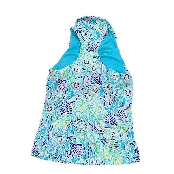 Lilly Pulitzer Lakelyn Bra Polo UPF 50+ Blue Ibiza Open Water XS Athletic Gym - Picture 3 of 10